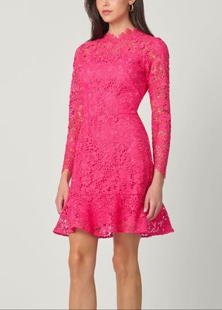 Shoshanna Gracie St. James Lace Dress in Magenta at Nordstrom, Size 10