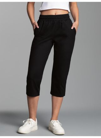 Trigema Jerseyhose TRIGEMA TRIGEMA 3/4 Freizeithose, Damen, Gr. 4XL, US-Gr&ouml;ssen, schwarz, 100% Baumwolle, Hosen Jerseyhose