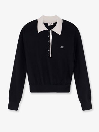 Celine Cashmere and silk polo with front logo embroidery - CELINE - gender_Woman
