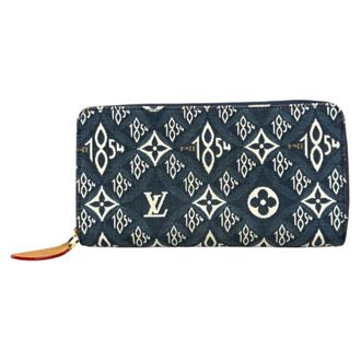 Louis Vuitton Navy Jacquard Canvas Long Wallet (Bi-Fold) (Pre-Owned)