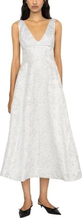 Philosophy di Lorenzo Serafini V04110723 Bloemige Midi Jurk - Dames - Casual kleedjes - Grijs - M - Polyester - Kleedjes
