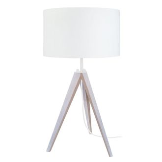 Tosel L&aacute;mpara de mesamadera Alt.54cm blanco Pantalla: blanco