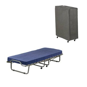 Talamo Italia Cama Plegable Venera, Cama Con Somier De 15 L&aacute;minas, Colch&oacute;n Incluido, Cama Que Ahorra Espacio, 100% Made In Italy, 80x190h39 Cm, Funda Protectora Inc