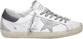 Golden Goose Sneakers, male, White, Size: 6 US Leather Star and Suede Heel Shoes