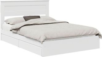 vidaXL Storage Bed with Headboard White 150 x 200 cm Engineered Wood vidaXL