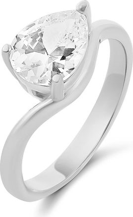 SHYMI Pear-Cut Cubic Zirconia Wave Ring in Silver at Nordstrom, Size 7