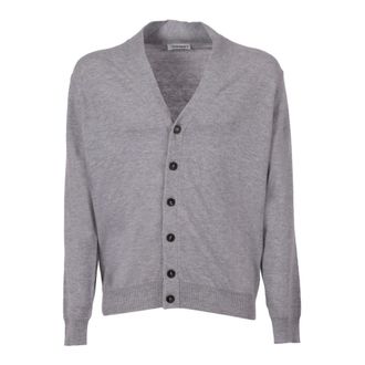 KANGRA Cardigans, male, Gray, Size: 2XL Giacca Collo Alto Rasato Calato