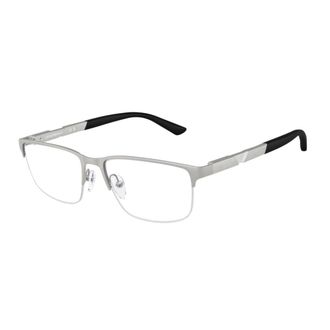Emporio Armani 0ea1164 Rectangular Metal Sunglasses with Matte Silver Finish