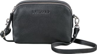 STILORD Nina Cross Body Bag Leather Small Handbag Genuine Leather Satchel Bag Pouch for Phone 7 Inch, Colour:black