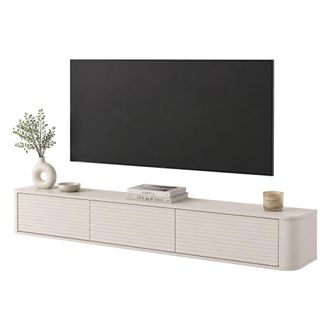Dmora Mueble Para Tv Dmora Kahate, 3 Cajones, Un Estante, 3 Compartimentos, 200x34x28h Cm Beige Cashmere