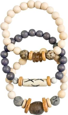 Twine & Twig Womens Trio Stack Bracelet Set In Stone