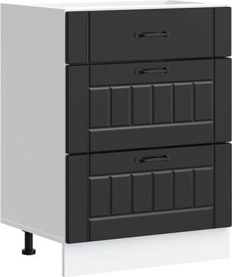 vidaXL Vidaxl - Kitchen Base Cabinet Lucca Black Engineered Wood