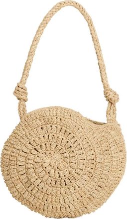 Ibeliv Isula Ronde Raffia Tas - Dames - Schoudertassen - Beige - ONE Size - Tassen
