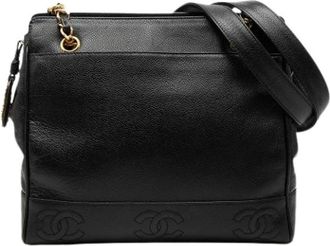 Chanel Pre-owned Vintage Schoudertas - Dames - Vintage Schoudertas - Zwart - ONE Size - Leer - Vintage