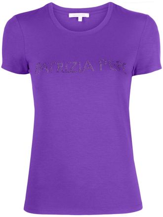Patrizia Pepe T-shirt con strass - Viola