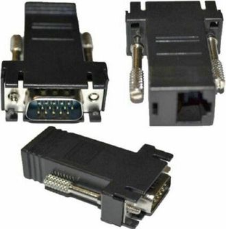 Trade Shop Trade Shop - Adattatore Da Vga Maschio A Rj45 Lan Vga-lan Connettore Monitor Computer