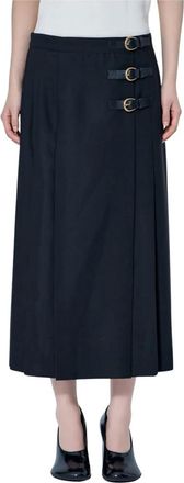 Chlo&eacute; Pleated Virgin Wool Midi Skirt - female - Chlo&eacute; - Midi Skirts - Black - S - Skirts
