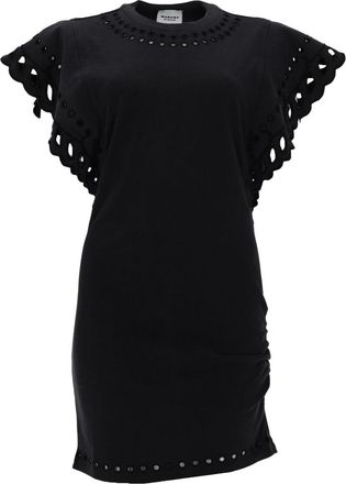 Isabel Marant Orlane Scalloped Eyelet Ruched Mini Dress
