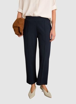 Baukjen Ebru Ponte Straight Leg Crop Trousers in Classic Navy at Nordstrom, Size 10