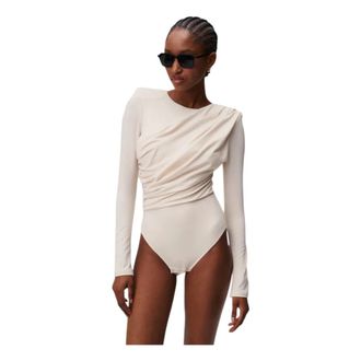 Undress Code Body, female, Beige, Size: XS Draped Lyocell Bodysuit (G-string)