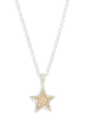 Anna Beck Mini Star Pendant Necklace in Two-Tone at Nordstrom