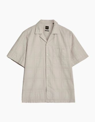 HUGO BOSS Mens BOSS Orange Rayer M Shirt 070 Open Grey - Tan - Size: 42/Regular
