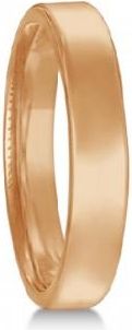 Allurez Dome Comfort Fit Wedding Ring Mens European Band 18k Rose Gold (3mm)