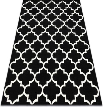 RugsX Rugsx - Alfombra Bcf Morad Trelis Espaldera Marroqu&iacute; - Negro Black 160x220 Cm