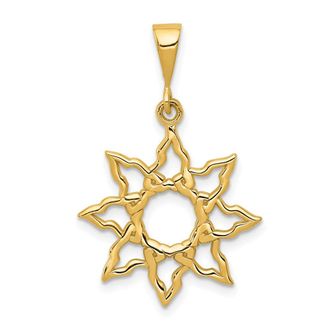Diamond2Deal 10k Yellow Gold Sun Charm