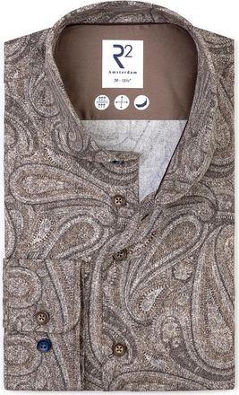 R2 Amsterdam Stijlvol Shirt voor Mannen - Heren - Casual Overhemden - Beige - 3XL - Overhemden
