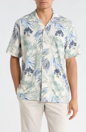 Tommy Bahama Vista Mar Bravo Beach IslandZone Knit Camp Shirt in Starbright at Nordstrom, Size Xxx-Large
