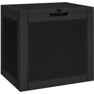 vidaXL Vidaxl - Caja de almacenaje de jardín polipropileno negra 55,5x43x53 cm
