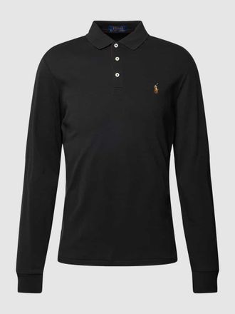 Polo Ralph Lauren Poloshirt mit Label-Stitching in Black, Gr&ouml;&szlig;e L