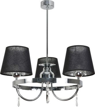 OEM L&aacute;mpara De Techo Cromada Con Pantalla Negra Diana Negro 12-422