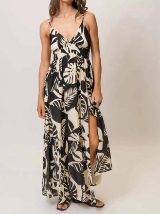 Hutch Flores Maxi Dress In Black/ivory