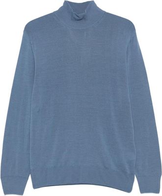 Canali Maglione in lana a collo alto - Blu