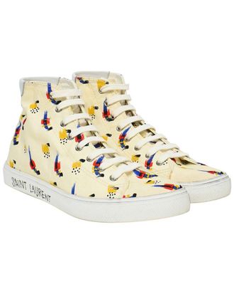 Saint Laurent Mens Canvas Malibu Mid Top Sneaker (Authentic Pre-Loved)