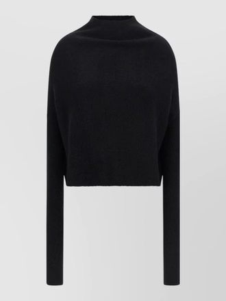 Rick Owens crater cropped sweater long sleeves ribbed