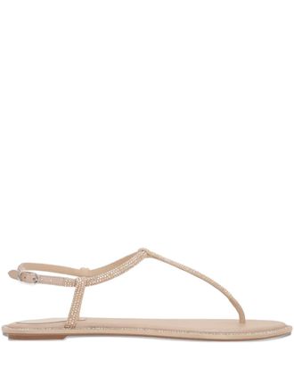 Rene Caovilla Diana rhinestone-embellished ankle-strap sandals - Neutrals