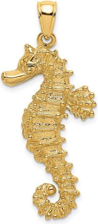 Diamond2Deal 14k Yellow Gold Textured Seahorse Charm