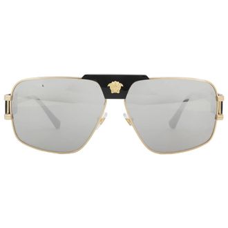 Versace Grey Mirror Silver Navigator Mens Sunglasses VE2251 10026G 63