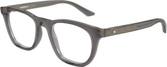 Montblanc Vierkant Optisch Montuur - Heren - Brillen - Grijs - 53 MM - Accessoires