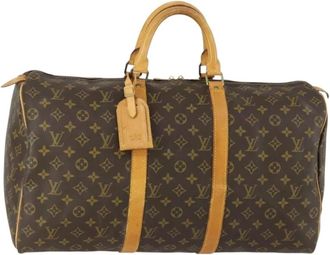 Louis Vuitton Pre-owned Weekend Bags, female, Brown, Size: ONE SIZE Pre-owned Monogram Keepall Travel Bag