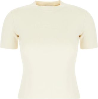 Max Mara Casual Katoenen T-shirt voor Vrouwen - Dames - T-shirts - Beige - S - Katoen - Tops