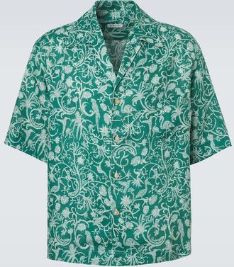 Kiton Camisa de lino estampada