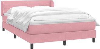vidaXL Cama Box Spring Con Colch&oacute;n Terciopelo Rosa 140x210 Cm Vidaxl