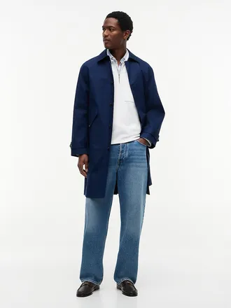 Tommy Hilfiger Mens TH Performance Relaxed Fit Car Coat - Light Navy - XL