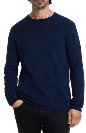 John Varvatos Mercer Wave Long Sleeve T-Shirt in Ink Blue at Nordstrom Rack, Size X-Small