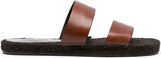 Castaner Kim double-strap slide espadrilles - men - Jute/Rubber/Calf Leather/Calf Leather - 45 - Brown