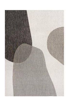 Jonathan Y Designs Zia Modern Geometric Organic Shapes Indoor/Outdoor Area Rug in Cream/black at Nordstrom, Size 8Ft 0In X 10Ft 0In